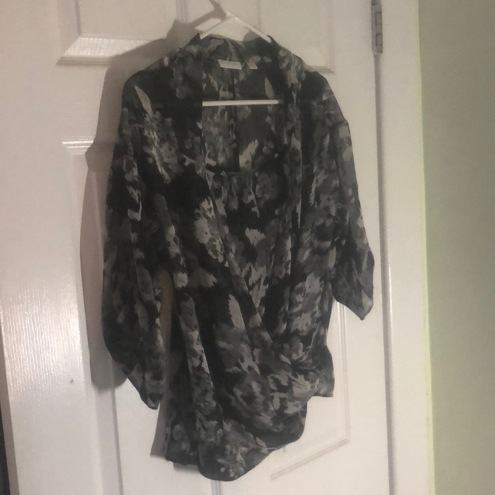 Black & white sheer top